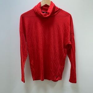 Nike Dri fit mock neck red long sleeve workout top